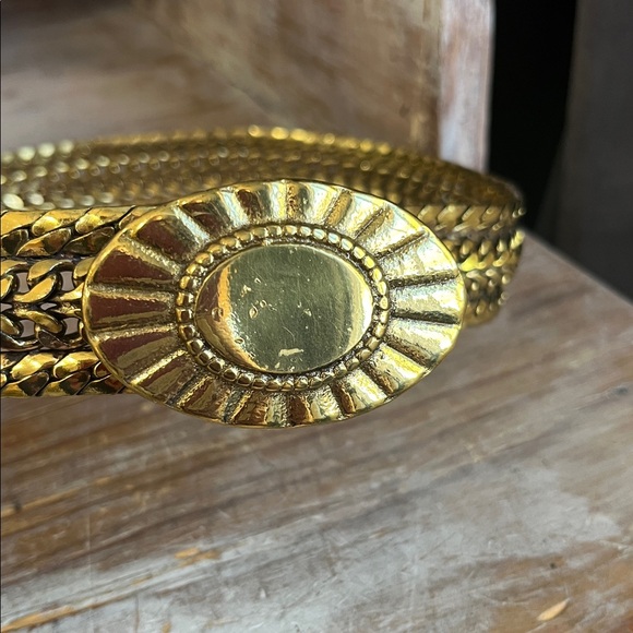 ?  Vintage Infinity Art Works Firenze Solid Brass Belt Adjustable Gold main image 4